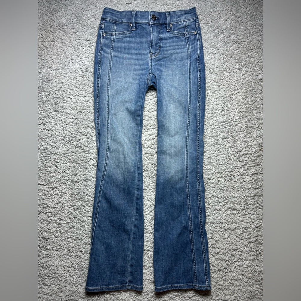 White House Black Market Blue Flare Jeans